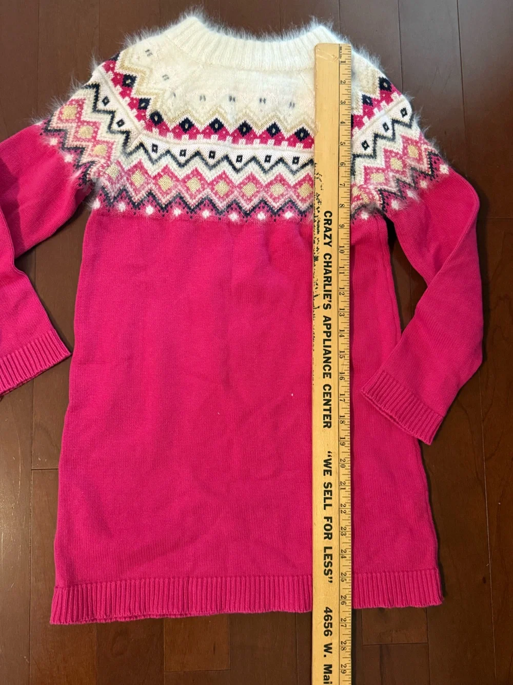 Gymboree Hot Pink Fair Isle Yoke Knit Dress